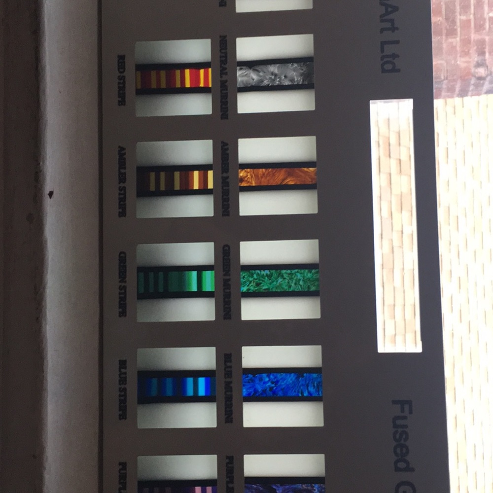 Fused glass samples